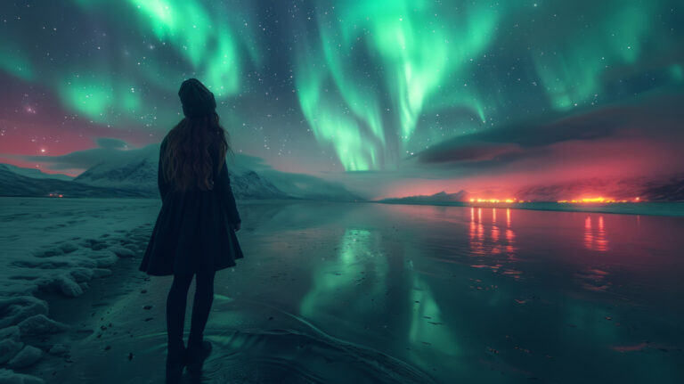 Night Sky is Turning Pink and Green Around
